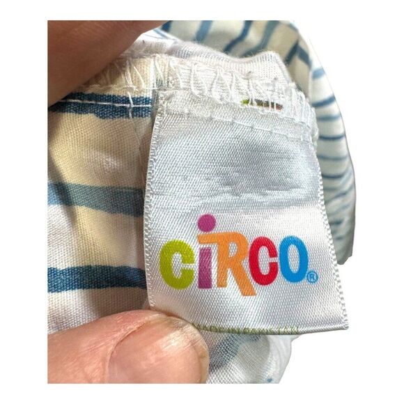 Circo Striped Kids Bedsheet Set Blue Toddler Crib Fitted Flat Sheet Pillowcase - Picture 5 of 10